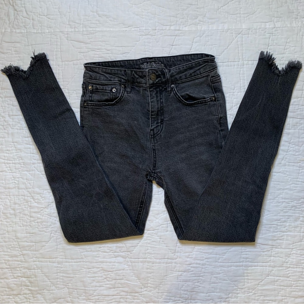 Wild Fable Dark Grey Ripped Skinny Jeans Size 2